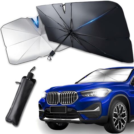 Pare Soleil Voiture Pare Brise Avant 135 x 73 cm - Anti - UV 99%, Parapluie Soleil Pliable, Convient aux Voitures, SUV, Fourgonnettes - Facile à Installer Et Compact.
