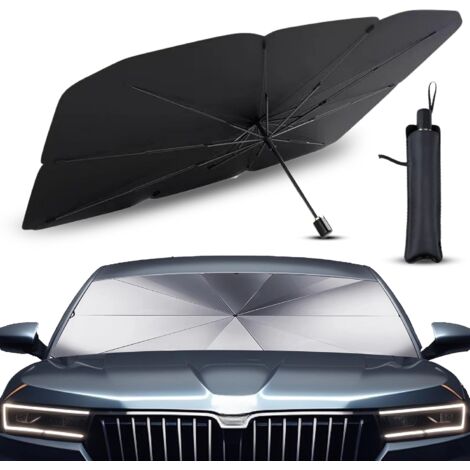 LONGZIMING Pare Soleil Voiture Pare Brise Avant,Parapluie Soleil SUV et Camion Pare-soleils pour Pare-Brise Avant Auto résistant aux UV avec axe Rotatif à 360° et revêtement en Titane