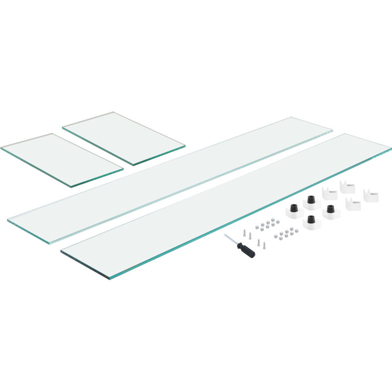 Mophorn - Pare-vent en verre pour table de foyer rectangulaire - 748 x 340 x 165 mm. Verre trempé robuste de 8 mm d'épaisseur. Avec support d'angle