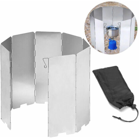 Pare-Vent Pliable 10 Pièces, Pare-Vent de Camping pour Le Camping et la Randonnée,Fonepro
