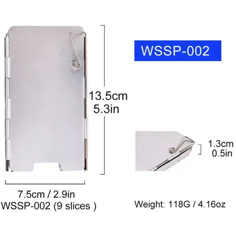 Pare-vent Widesea pour réchaud de camping, en aluminium, pliable et amovible, pour réchaud à gaz portable, idéal pour les pique-niques en extérieur. Boîte de rangement pour réchauds de cuisine portabl