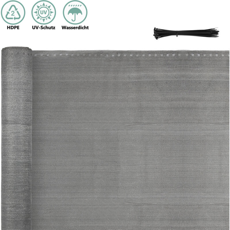 Jopassy - Pare-Vue 1.2x20m, 150 g/m² hdpe Tissu d'ombrage, Filet d'ombre de Protection Contre Le Vent, Filet d'ombrage de Protection Contre, Filet