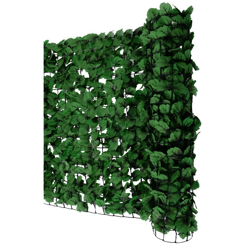 Jamais utilisé] Pare-vue balcon haie hêtre, abat-vent, enveloppement pour terrasse, clôture feuilles foncées 300x100cm - green