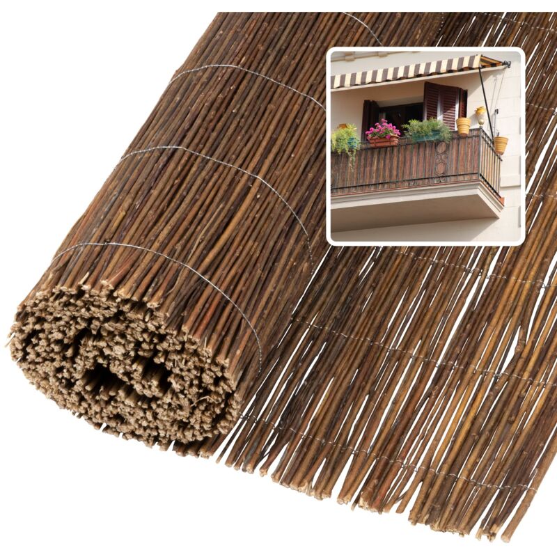 Jardinion - Pare-vue en osier - 100 x 300cm Marron