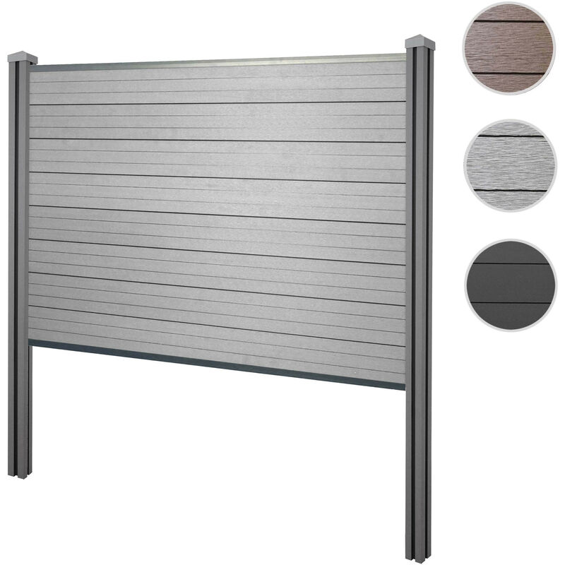 Brise-vue en wpc Sarthe, clôture brise-vent, poteaux en wpc à sceller dans le béton 98cm marron