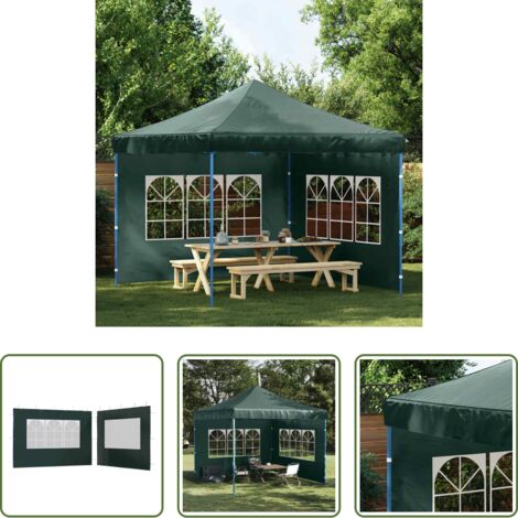 Pared de carpa -  Paredes laterales de carpa de fiesta con ventana 2 uds PE verde