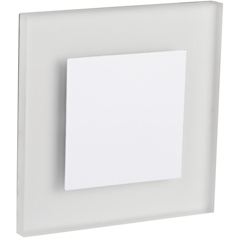 Luminaria led escalera - Muro empotrado - Blanco caliente - acero inoxidable - 75x75mm