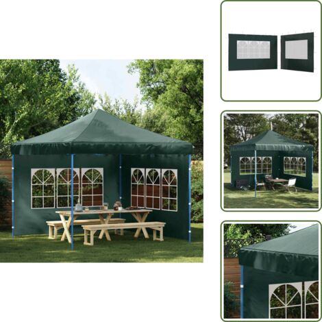 Pared de PE - vidaXL Paredes laterales de carpa de fiesta con ventana 2 uds PE verde - Ventana decorativa