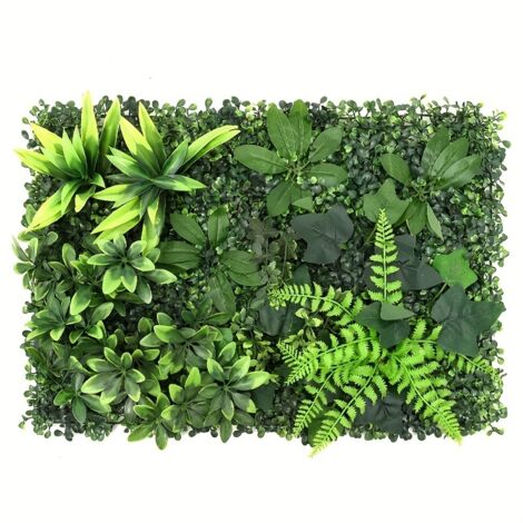 Pared de Plantas Artificiales 40×60 cm – Paneles Modulares, Interior y Exterior, Ideal para Casa, Jardín, Oficina, Tienda, Café y Boda