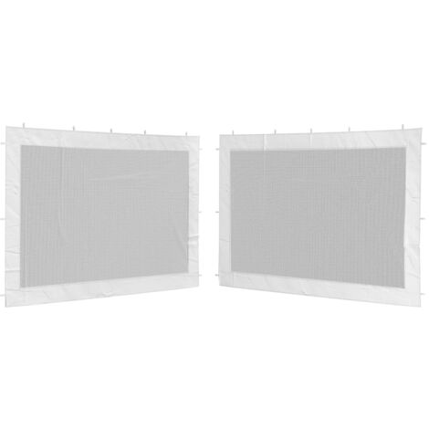 Pared lateral de carpa de fiesta 2 uds malla blanco y negra vidaXL - Blanco