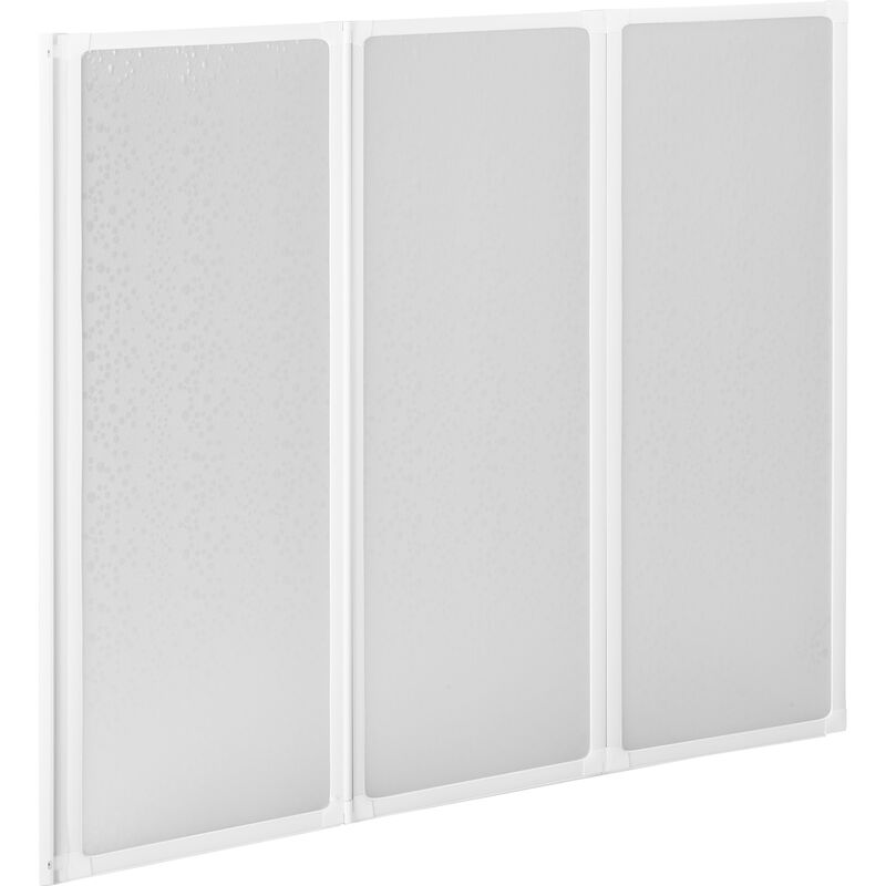 

Tectake - Pared plegable de bañera - mampara de aluminio, mampara de baño inoxidable ligera, mampara para ducha contra salpicaduras - 132 x 140 cm