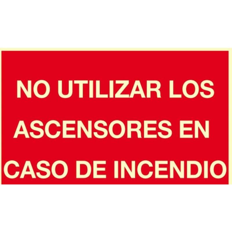 Cartel Pvc 210150 No Utilizar Los Ascensores En Caso Incendio