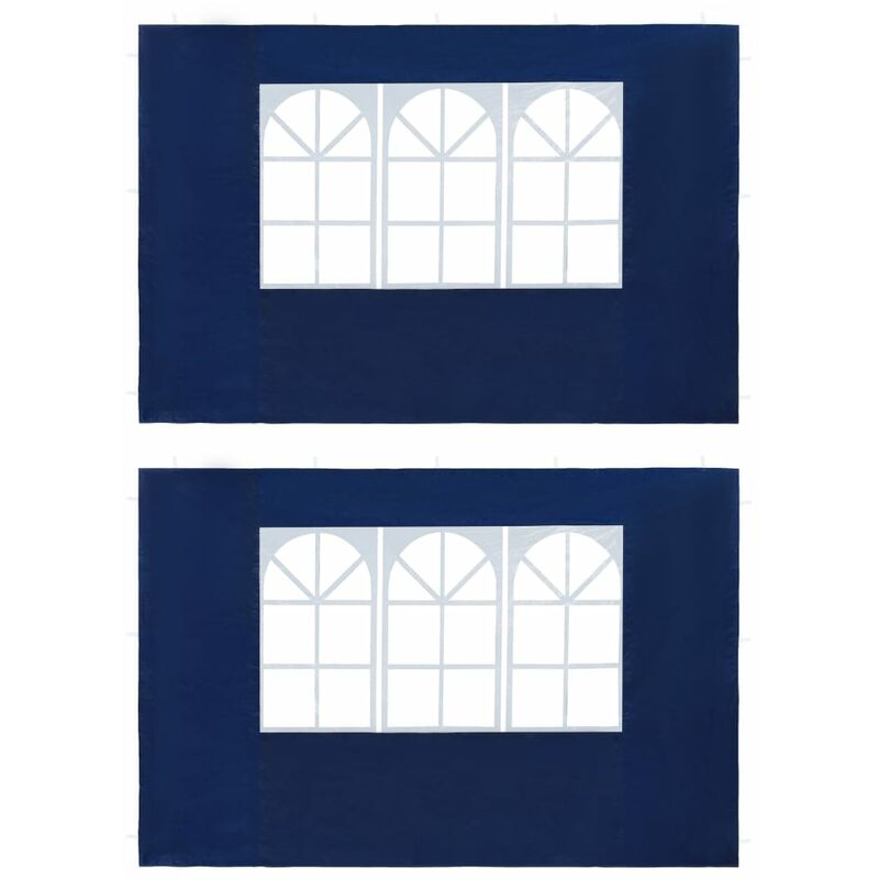 

Paredes laterales de carpa de fiesta con ventana PE azul 2 uds