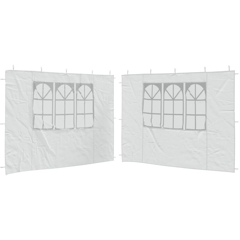 

Paredes laterales de carpa de fiesta con ventana PE blanco 2uds - Blanco - Vidaxl