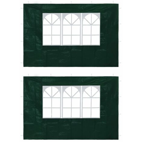 Paredes laterales de carpa de fiesta con ventana verde 2 uds