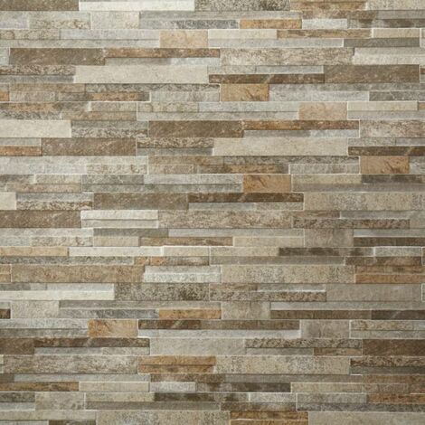 Parement ceramique imitation carrelage stone beige 1,15 m2 - Beige