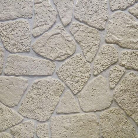 Parement imitation pierre beige béton 1 m2 - Beige
