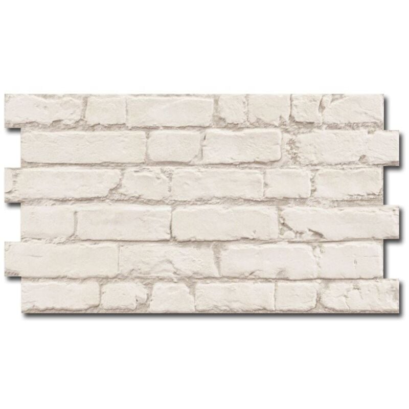 Realonda - Parement cérame style pierre brique manhattan blanco 31x56 cm