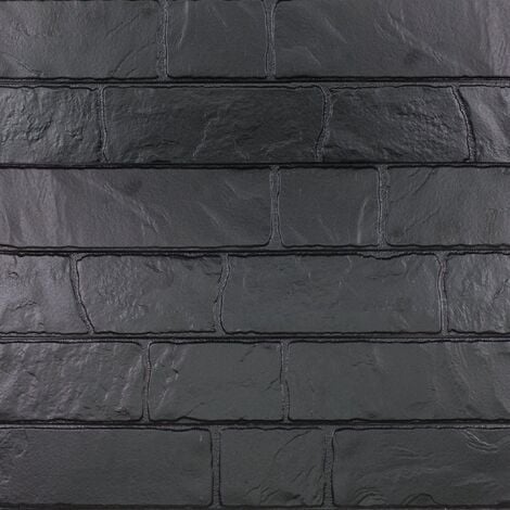 Parement mural réaliste cérame style pierre 9x60 cm MURETTO Noir - 0.76m²