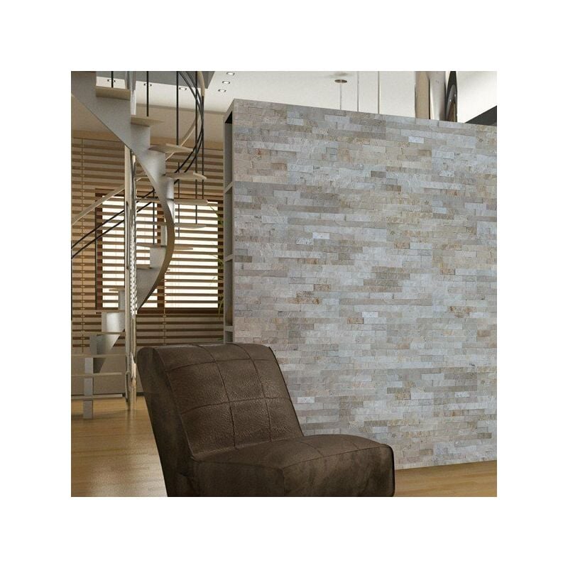Stone By Stone - Parement mural - slimpanel - Bahia - 15x55-60x1-2cm en z - Naturelle - (1 m²)