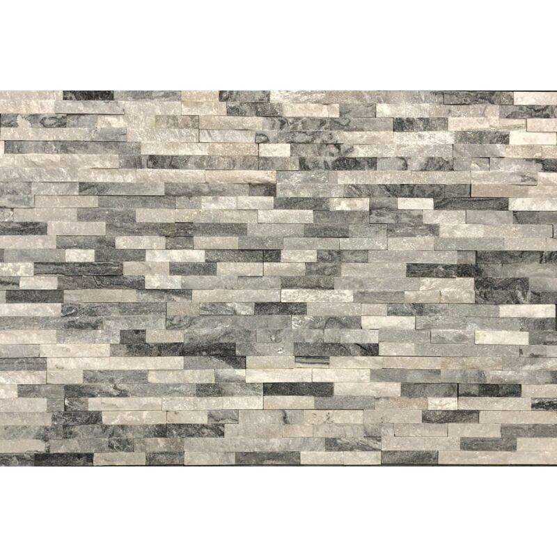 Parement mural - slimpanel - Cloudy grey - 15x55-60x1-2cm en z - Naturelle - (1 m²)