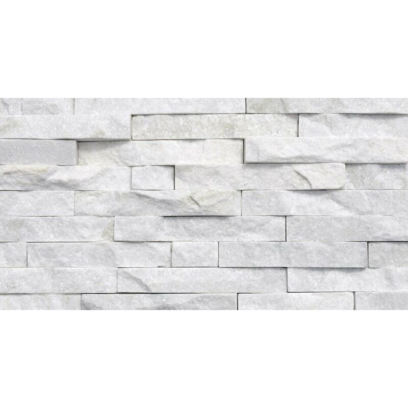 Parement mural - slimpanel - Whitepearl - 15x55-60x1-2cm en z - Naturelle - (1 m²)
