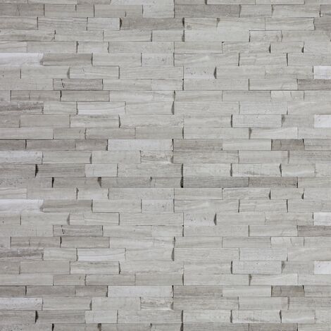 Parement pierre naturelle Woodstone 60x15x1-2 cm – Gris – Plaquette de 0,09 m² pour revêtement mural intérieur