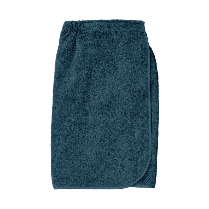 Paréo de bain en coton 82x160 cm lagune bleu canard, par Soleil D'ocre