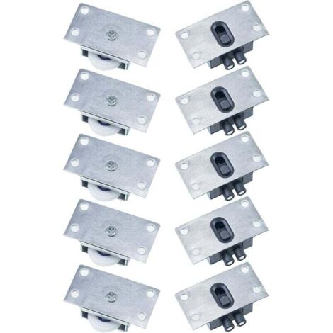 pares de rodillos para puertas corredizas y ventanas, resistentes a la oxidación, silenciosos y resistentes al desgaste, para armarios, alacenas y ventanas (plata)