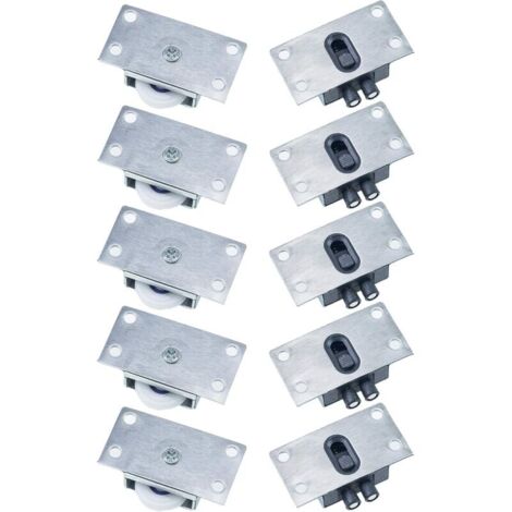pares de rodillos para puertas corredizas y ventanas, resistentes a la oxidación, silenciosos y resistentes al desgaste, para armarios, alacenas y ventanas (plata)