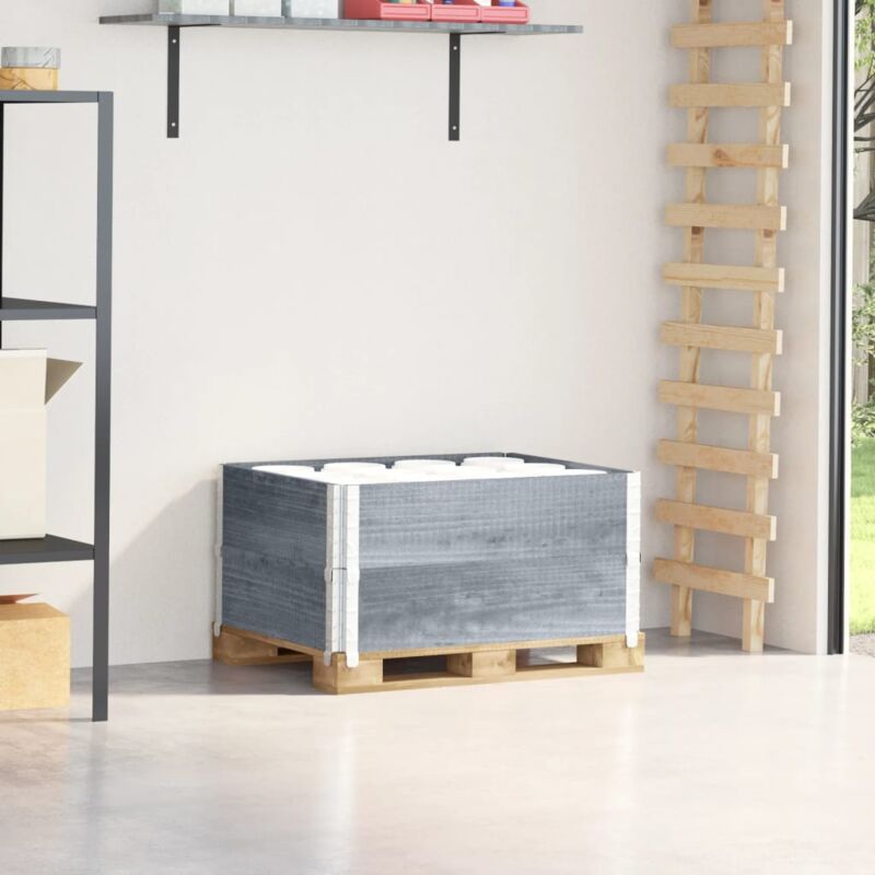 Paretali per Pallet 2pz Grigi 80x60cm in Legno