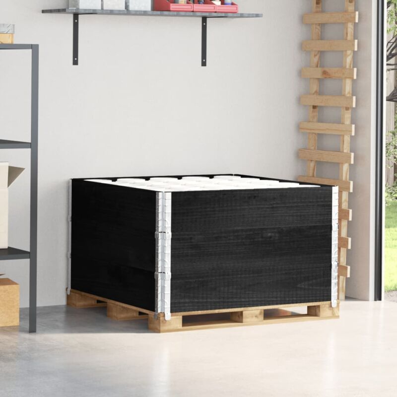 Paretali per Pallet 3 pz Neri 100x100cm Legno