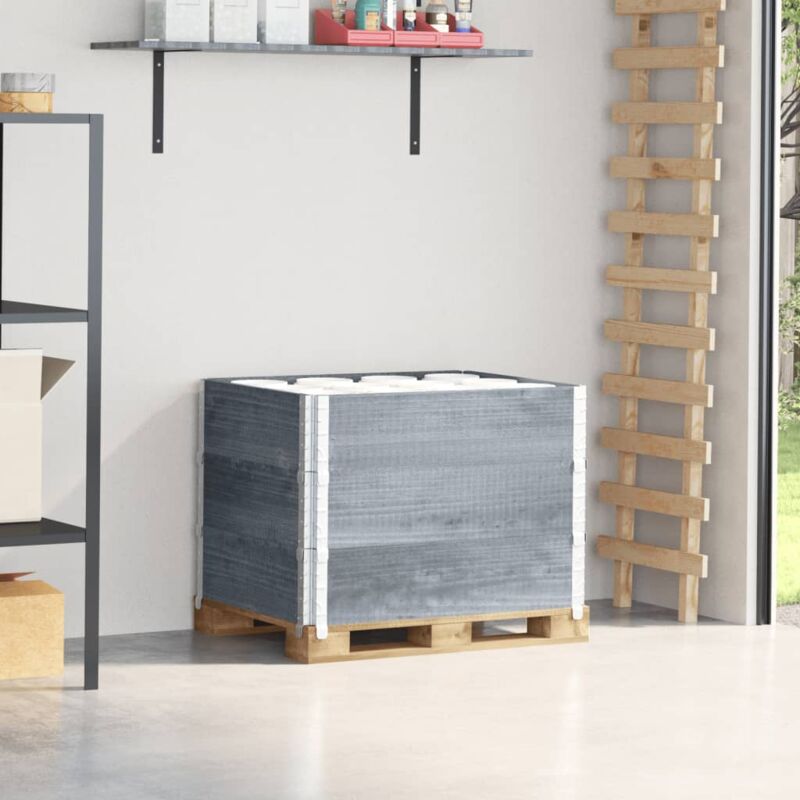 Paretali per Pallet 3pz Grigi 80x60cm in Legno