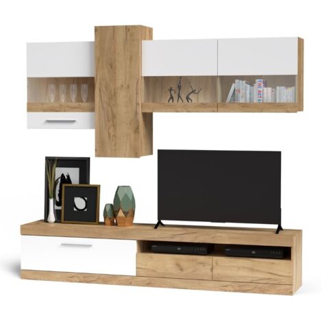 Parete attrezzata rovere e bianco 235x44,1x195