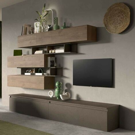 Parete attrezzata soggiorno comp  26 - Infinity  BRONZO / MERCURE