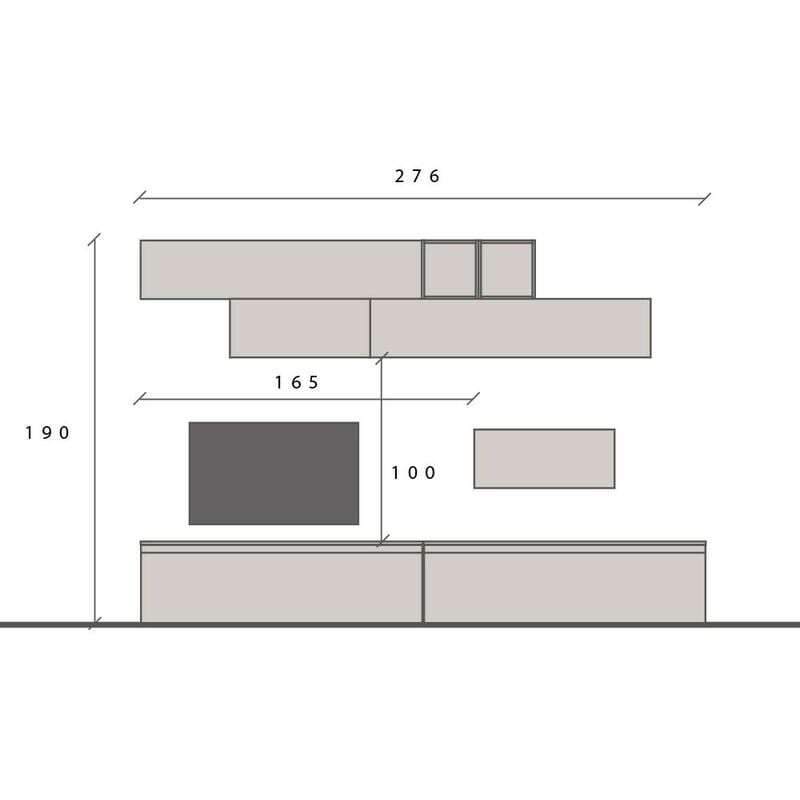 Stilprojectstore-casa E Ufficio - Parete attrezzata soggiorno l 276x190x40 comp 42, colore argilla-bronzo-cadiz - Infinity