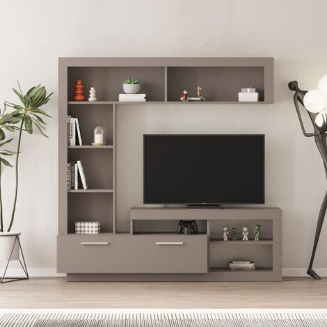 TEZETA Parete attrezzata tortora Leo 171x42x171