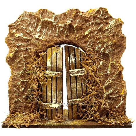Parete con Portone in Sughero e Legno cm 15x6 - 86068/A