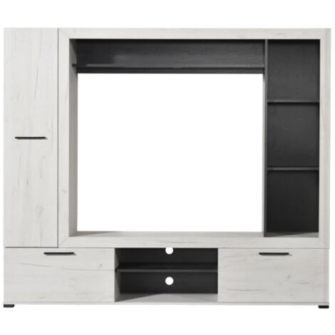 parete da soggiorno "siviglia" bianco 195x35x171 cm