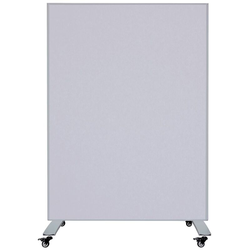 Image of Parete divisoria mobile - Pannello acustico/lavagna bianca - 120x160 cm - Grigio chiaro/bianco