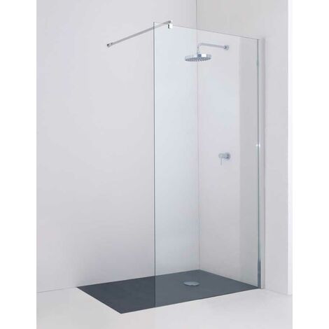 Box Doccia Angolare Chakra 70x120 H195 Porta a battente Apertura a Sinistra  e Lato Fisso Cristallo 8 mm Trasparente Cromato - Iperceramica