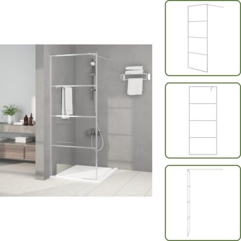 Parete doccia ESG - vidaXL Parete Doccia Walk in Argento 80x195 cm Vetro Trasparente ESG - Parete doccia trasparente
