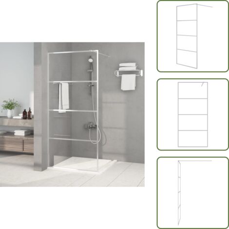 Parete doccia ESG - vidaXL Parete Doccia Walk in Argento 90x195 cm Vetro Trasparente ESG -