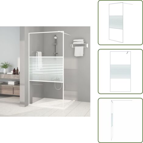 Parete doccia ESG - vidaXL Parete Doccia Walk in Bianca 100x195 cm Vetro Trasparente ESG - Parete doccia trasparente