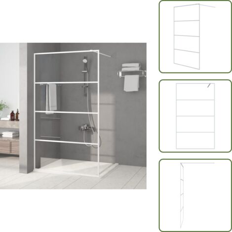 Parete doccia ESG - vidaXL Parete Doccia Walk in Bianca 115x195 cm Vetro Trasparente ESG - Parete doccia trasparente