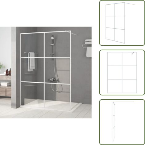 Parete doccia ESG - vidaXL Parete Doccia Walk in Bianca 140x195 cm Vetro Trasparente ESG - Parete doccia trasparente