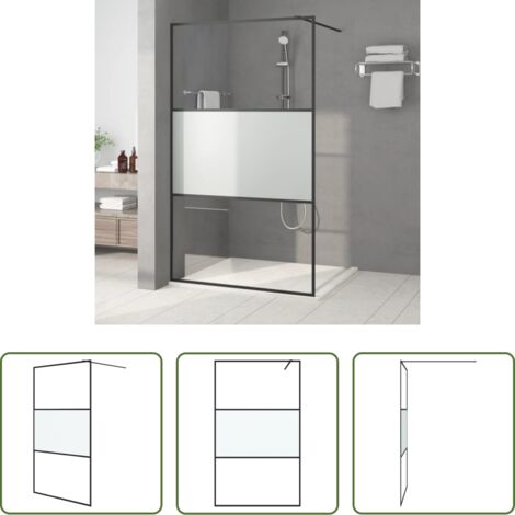 Parete doccia in vetro -  Parete Doccia Walk in 115x195 cm Vetro Semi Smerigliato ESG