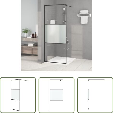 Parete doccia in vetro -  Parete Doccia Walk in 80x195 cm Vetro Semi Smerigliato ESG