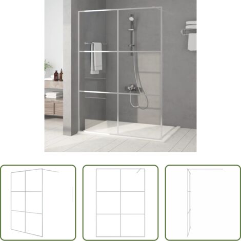 Parete doccia in vetro -  Parete Doccia Walk in Argento 140x195 cm Vetro Trasparente ESG