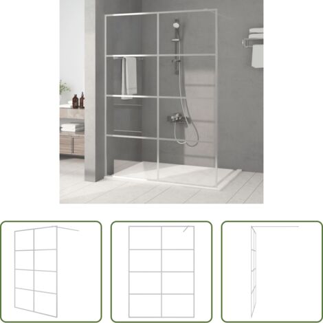 Parete doccia in vetro - Parete Doccia Walk in Argento 140x195 cm Vetro Trasparente ESG